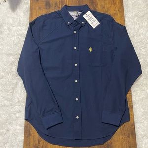 NWT Five Four Mark Mcnairy Mens Long Sleeve Button Down Shirt Navy Blue Size L